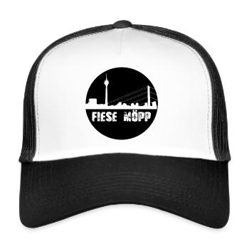 düsseldorf,skyline,kreis,fiese möpp - Trucker Cap - Weiß/Schwarz - Vorne