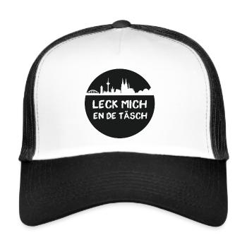 Leck mich en de Täsch,kreis,skyline,köln - Trucker Cap - Weiß/Schwarz - Vorne