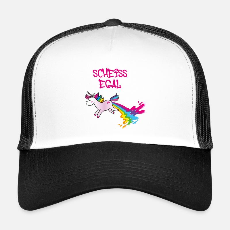 Scheiss egal ,Einhorn,kotzendes einhorn,regenbogen Trucker Cap