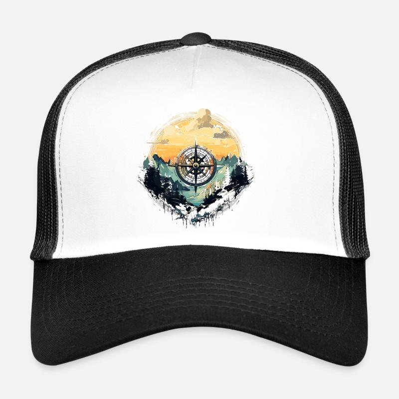 Kompass Berg Landschaft Trucker Cap
