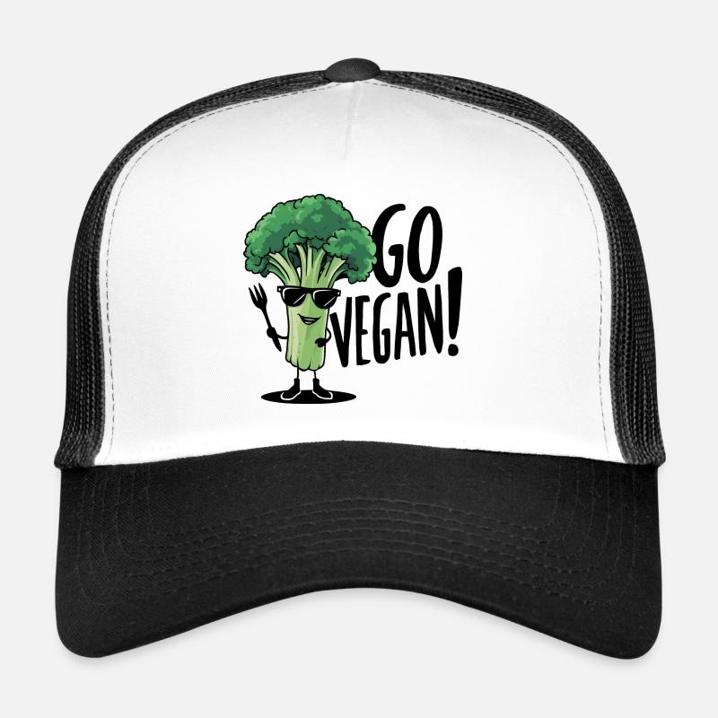 Cool Broccoli In Sunglasses - Trucker Cap - white/black