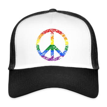 Peace Rainbow Rainbow Flag Peace - Trucker Cap - white/black - Front