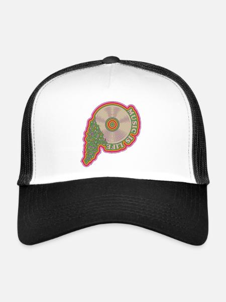 La musique, c’est la vie - Casquette trucker  - blanc/noir - Devant