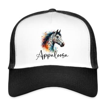 Appaloosa Horse Head Watercolor - Trucker Cap - white/black - Front