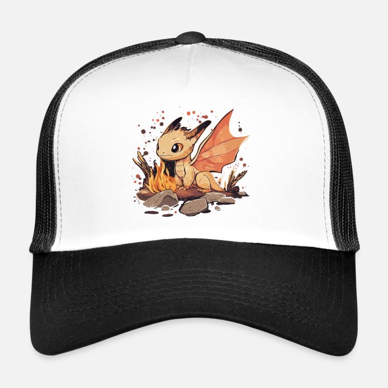 Bande dessinée Dragon avec le feu Casquette trucker 