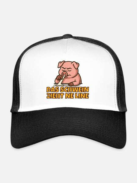 SchweinLine - Trucker Cap - Weiß/Schwarz