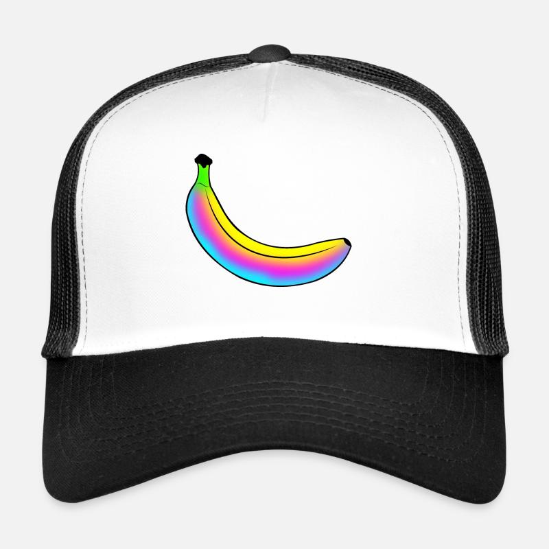 Neon-Banane - Trucker Cap - Weiß/Schwarz