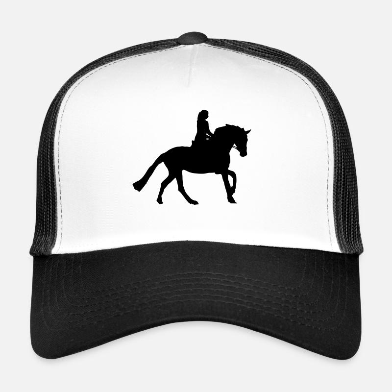 équitation - Casquette trucker  - blanc/noir