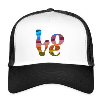 Font,Retro,Colorful,Typo,Abstract,Colorful,Vintage - Trucker Cap - white/black - Front