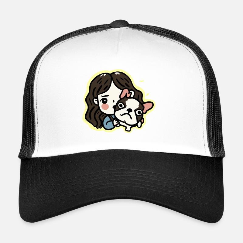 Mädchen mit Frenchie Hund Geschenk Frenchie Trucker Cap