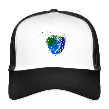 fischschwarm,fische,malerei,graffiti,blau - Trucker Cap - Weiß/Schwarz - Vorne