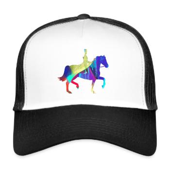 équitation,équitation,course,équitation,équitation - Casquette trucker  - blanc/noir - Devant