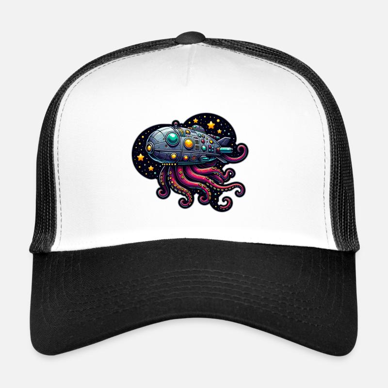 Fancy Octopus Spaceship Trucker Cap