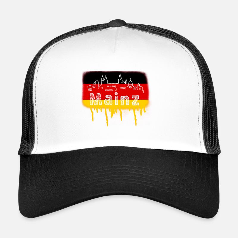 Mainz ,Germany, Flag,Skline,Graffiti Trucker Cap