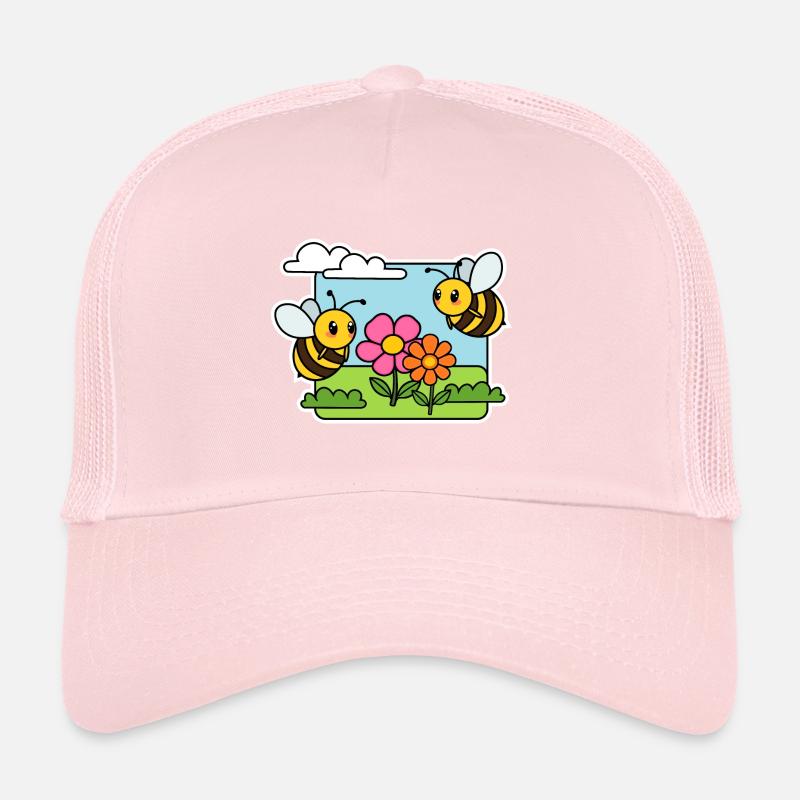 The bees are happily buzzing around the flowers! Trucker Cap