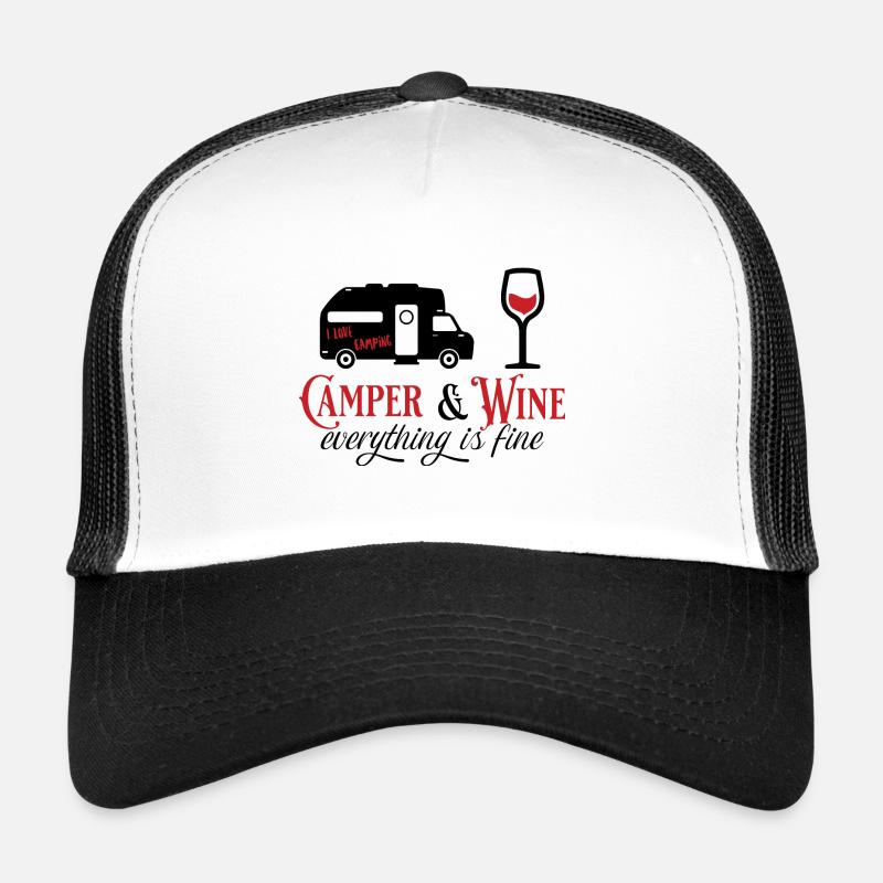 Camper & Wine everything is fine Campen Outdoor Trucker Cap