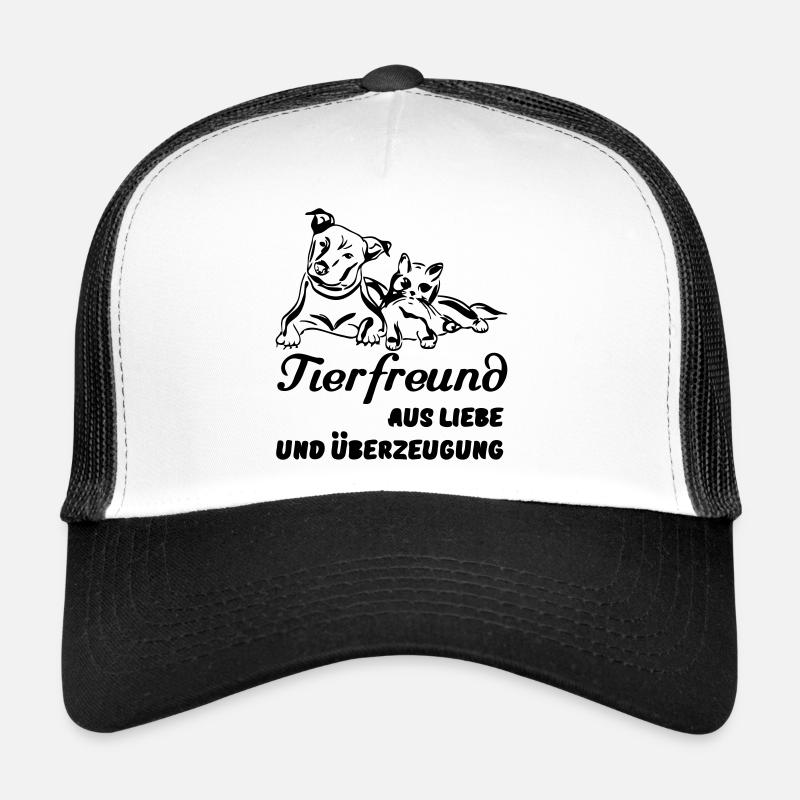 Tierfreund Tier Haustier Freund Liebe Geschenk - Trucker Cap - Weiß/Schwarz
