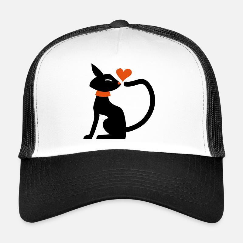 Katzenliebe - Trucker Cap - Weiß/Schwarz