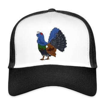 Farbiger Auerhahn mit buntem Gefieder - Trucker Cap - Weiß/Schwarz - Vorne