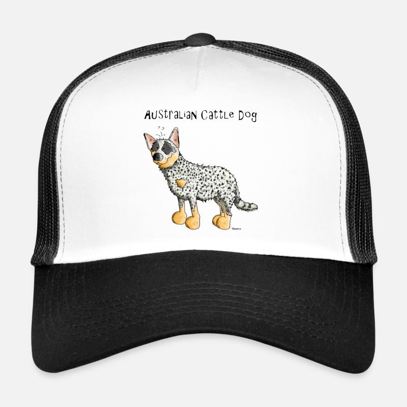 Bouvier Australien - Australian Cattle Dog - Casquette trucker  - blanc/noir
