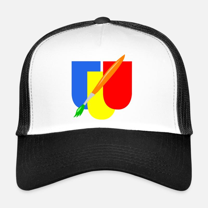 maler wappen handwerk - Trucker Cap - Weiß/Schwarz