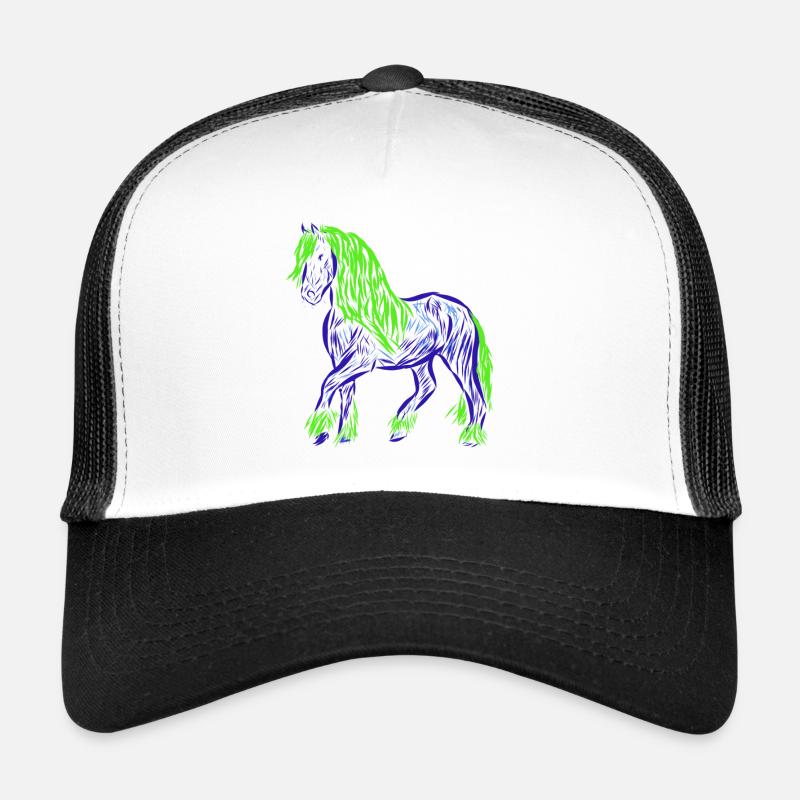 Pferd - Trucker Cap - Weiß/Schwarz