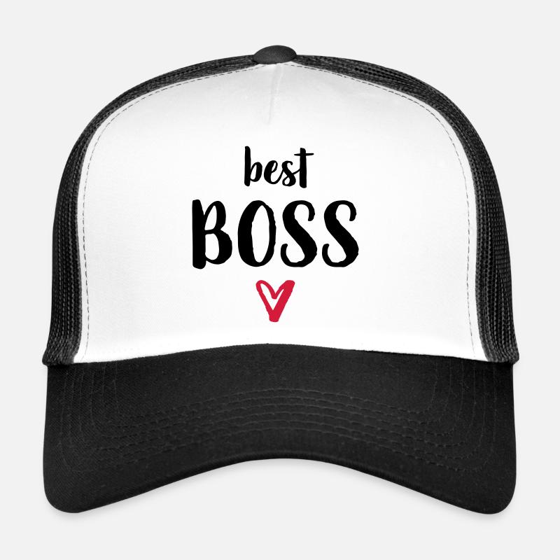 best Boss Herz Geschenk Chef - Trucker Cap - Weiß/Schwarz