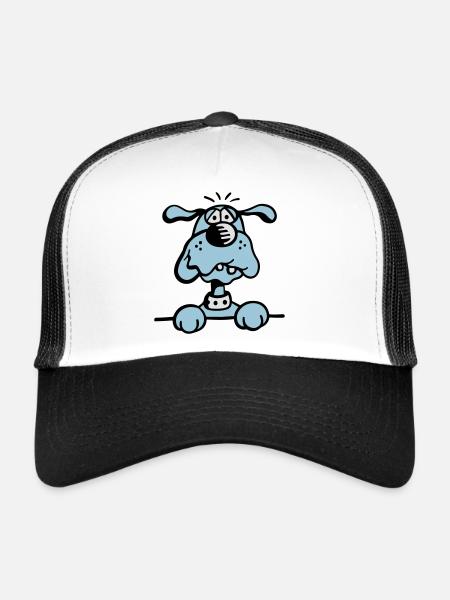 Chien - Casquette trucker  - blanc/noir - Devant