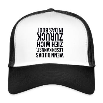 Boot Kentern Lustig - Trucker Cap - Weiß/Schwarz - Vorne