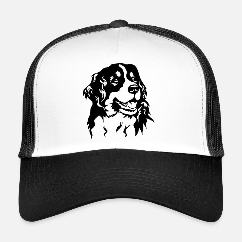 Berner Sennenhund Kopf - Trucker Cap - Weiß/Schwarz