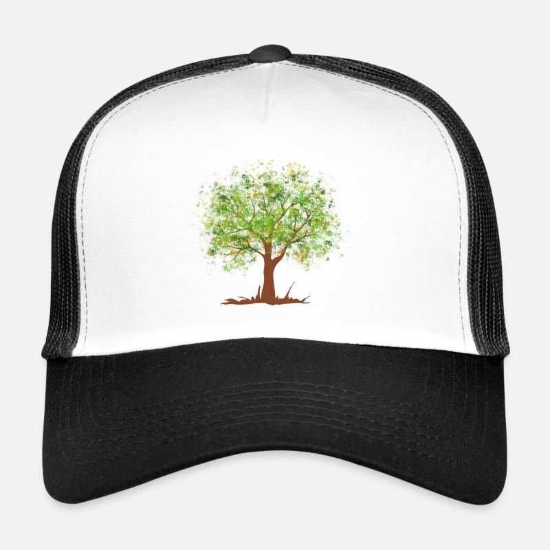 Summer green tree - Trucker Cap - white/black