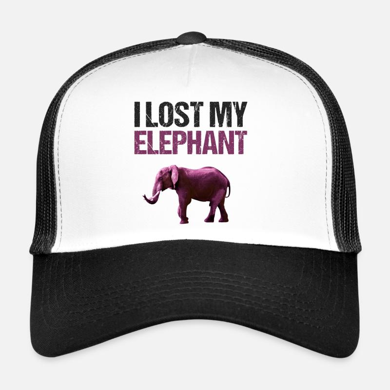Cute pink elephant with cool letters Trucker Cap