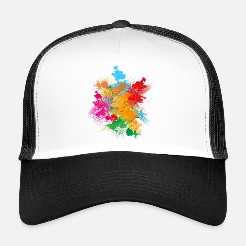 Explosion de poudre de couleur de poudre de couleur - Casquette trucker  - blanc/noir