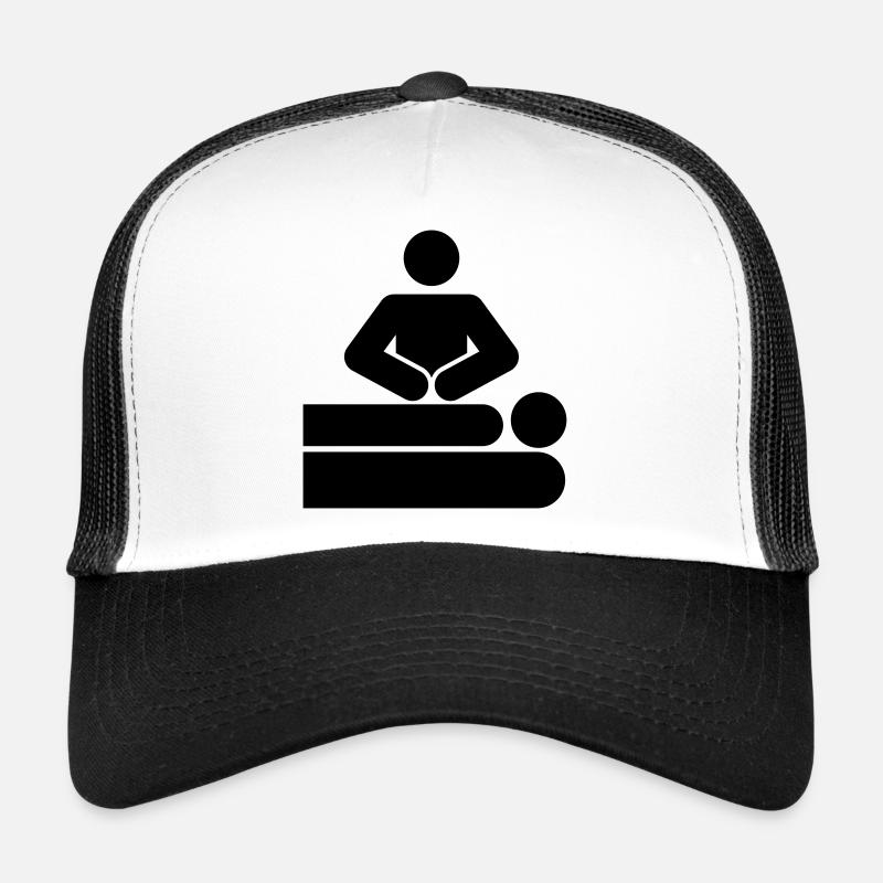 MASSAGE - Casquette trucker  - blanc/noir