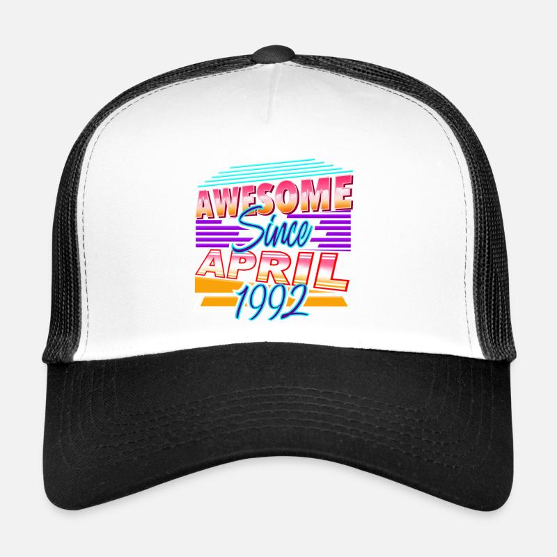 Avril 1992 - Casquette trucker - blanc/noir
