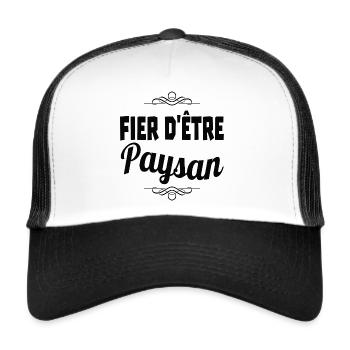 fier d'être paysan - Casquette trucker  - blanc/noir - Devant