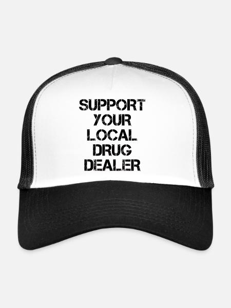 Soutiens ton dealer - Casquette trucker  - blanc/noir - Devant