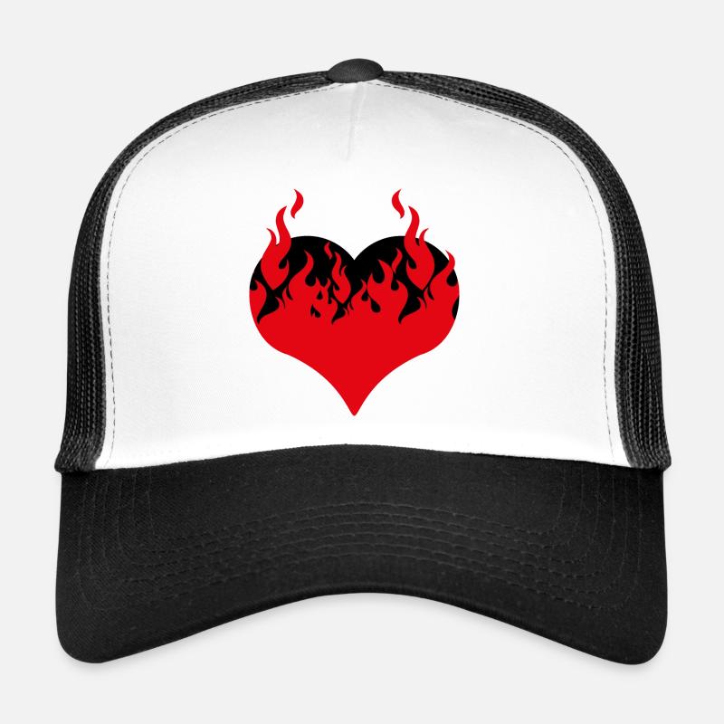 Heart in flames Trucker Cap