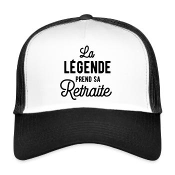 La légende prend sa retraite - Casquette trucker  - blanc/noir - Devant