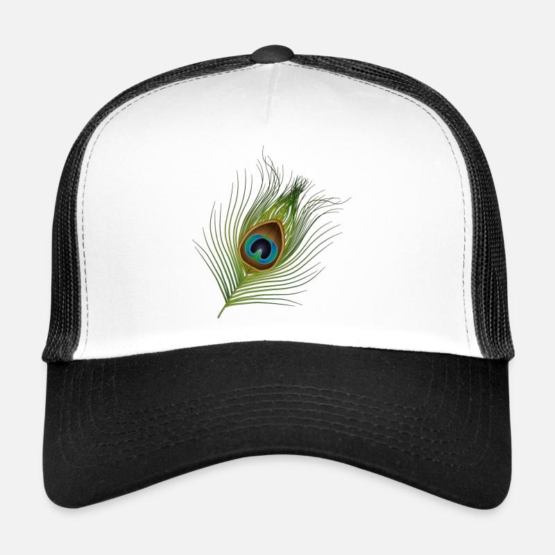 hand-drawn peacock feather Trucker Cap