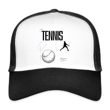 Design de tennis moderne - Casquette trucker  - blanc/noir - Devant