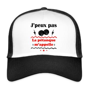 J'peux pas la pétanque m'appelle - Casquette trucker  - blanc/noir - Devant