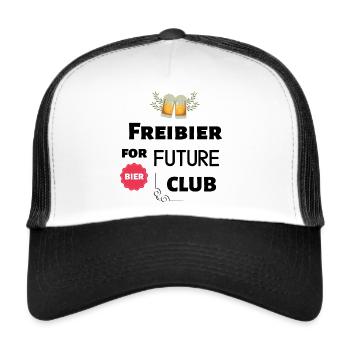 Freibier for Future Club - Trucker Cap - Weiß/Schwarz - Vorne