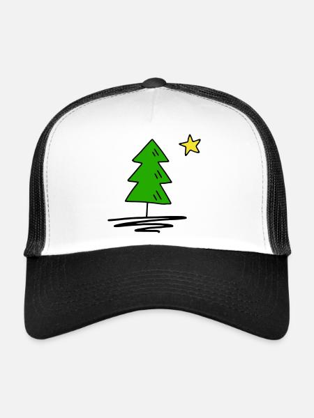 Sapin - Casquette trucker  - blanc/noir - Devant