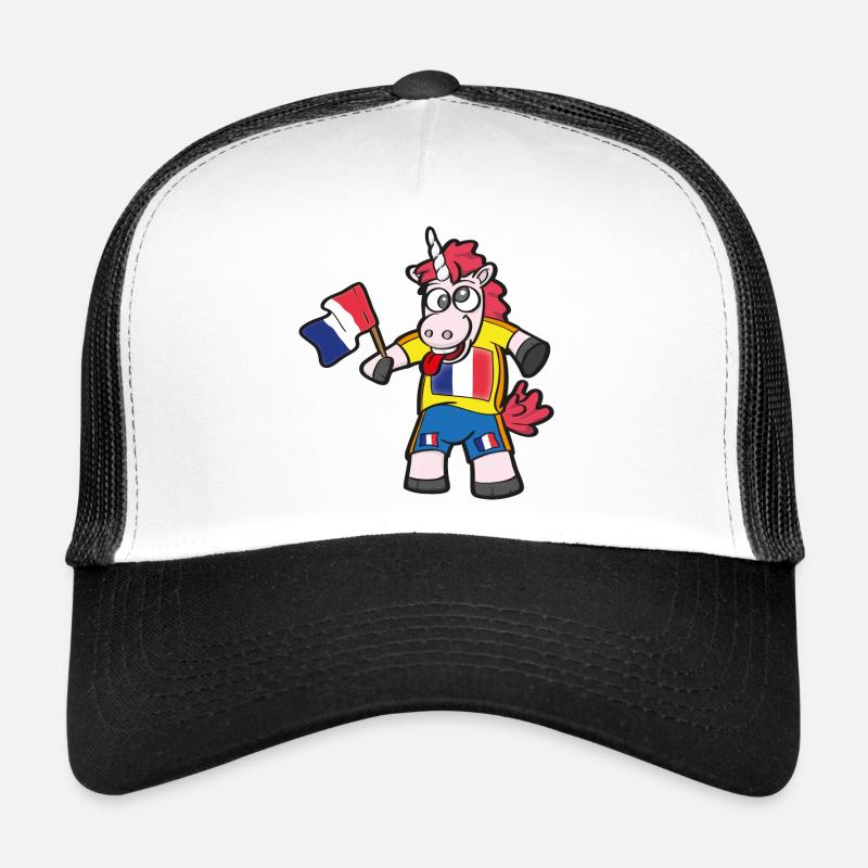 French Crazy Unicorn - Trucker Cap - white/black