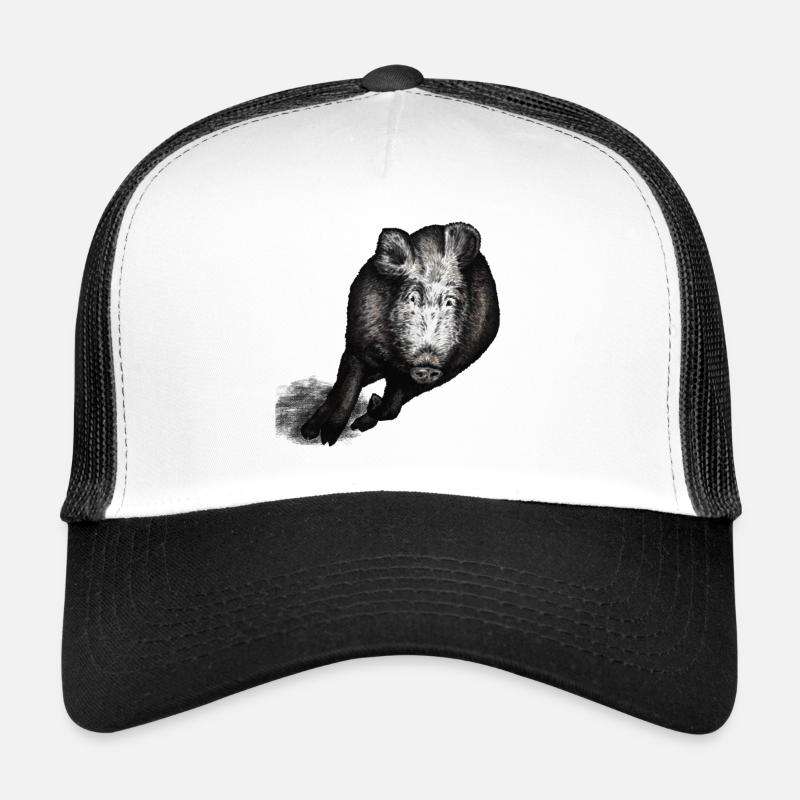 Wild boar galloping Trucker Cap