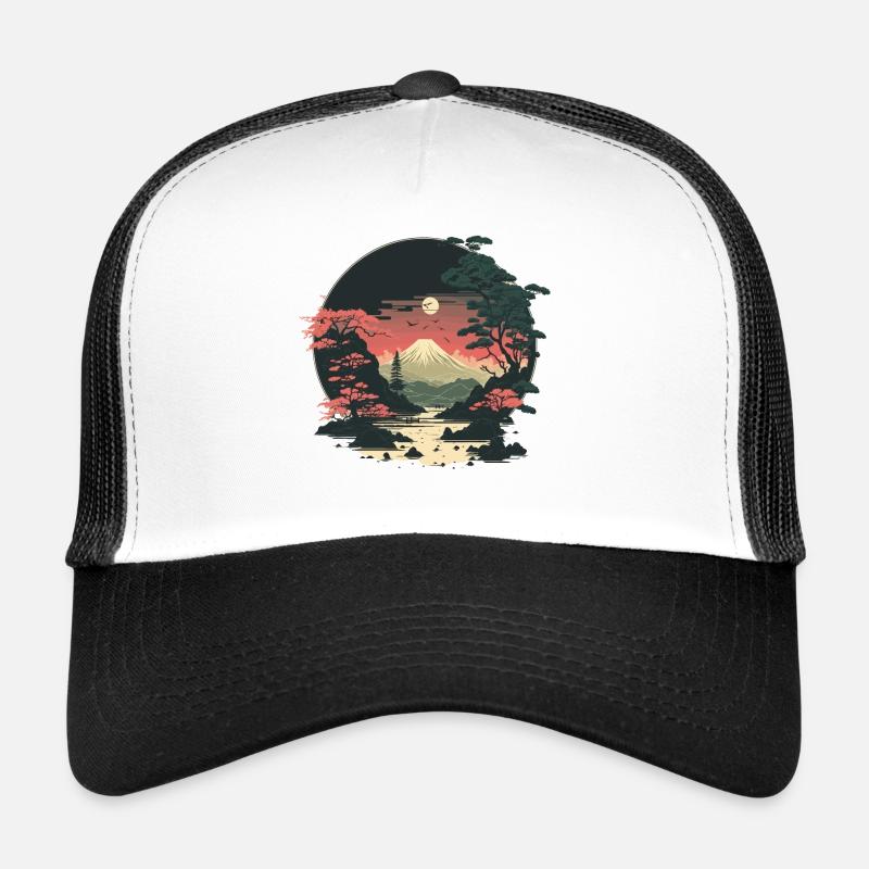 Fujisan - Trucker Cap - Weiß/Schwarz