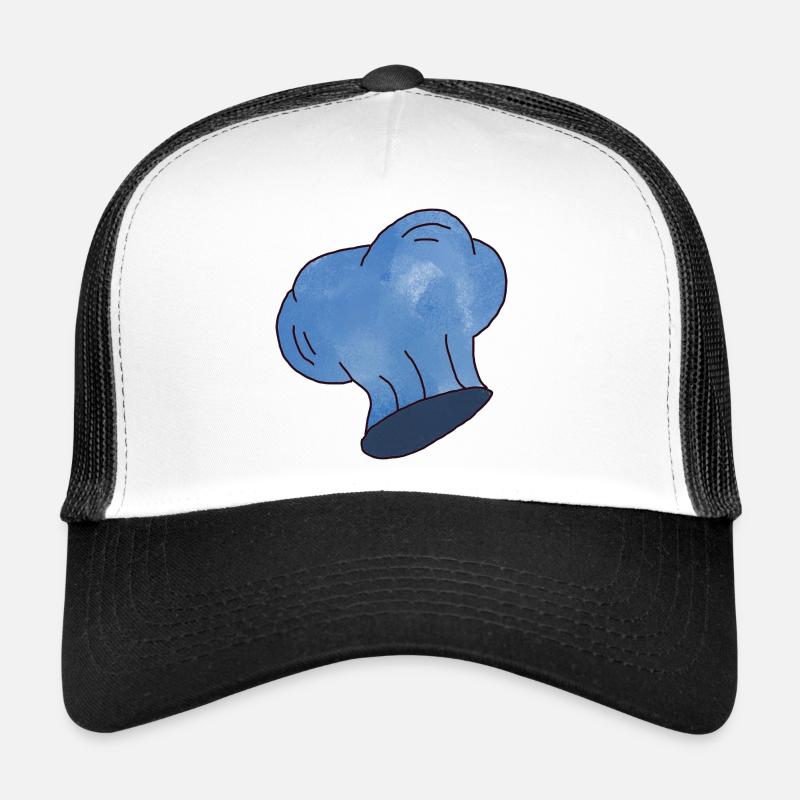 Petite toque de chef bleue avec des nuages Casquette trucker 