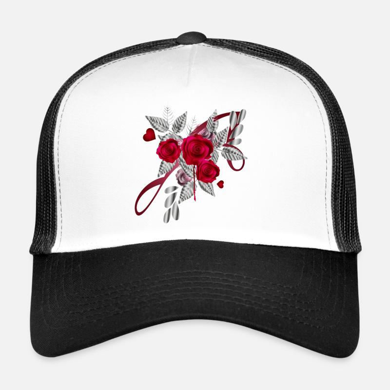silver Valentine's Day bouquet with roses Trucker Cap