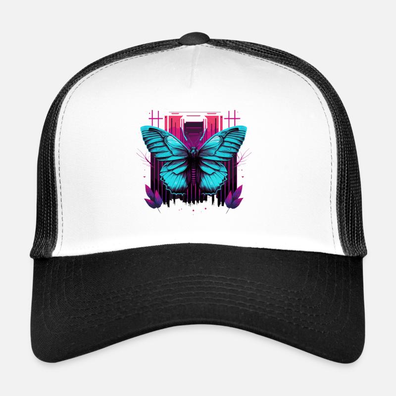 Hübscher Synthwave-Schmetterling Trucker Cap